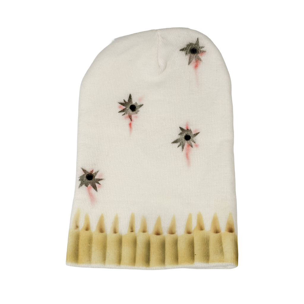 White Head Shot Beanie