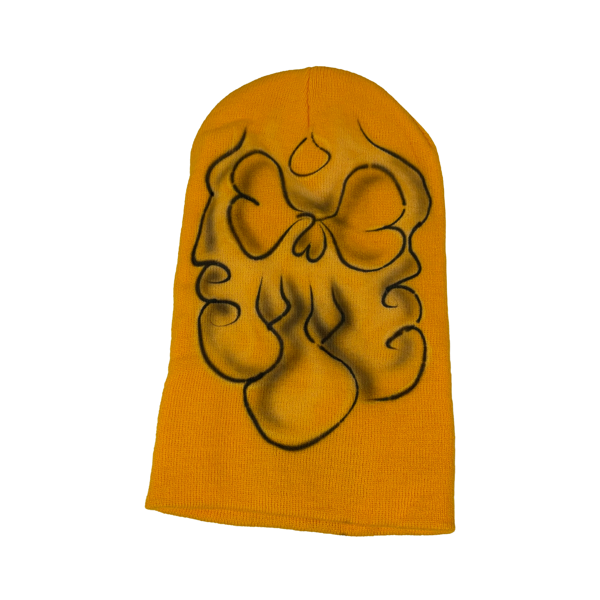 Mustard Ghost Face Beanie