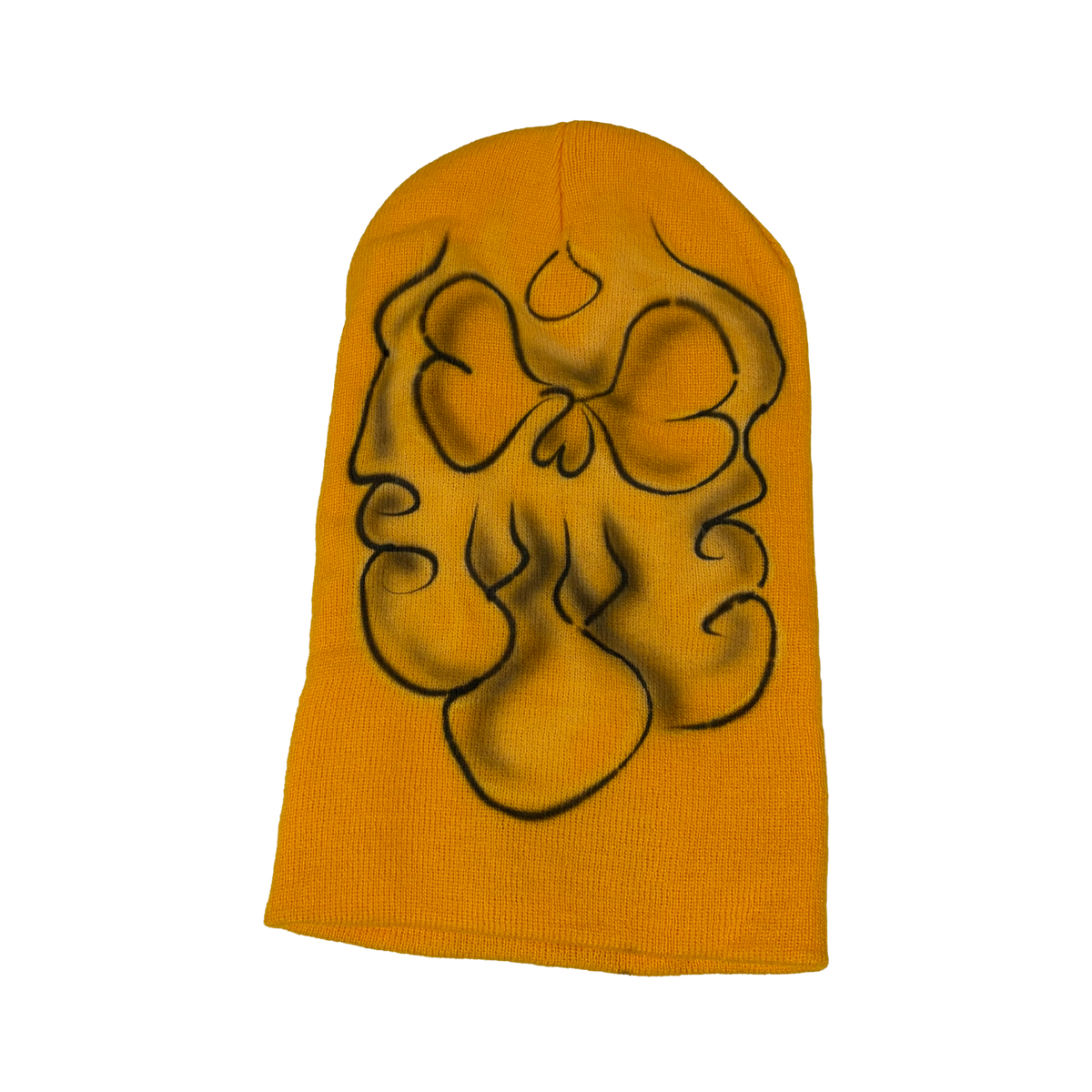 Mustard Ghost Face Beanie